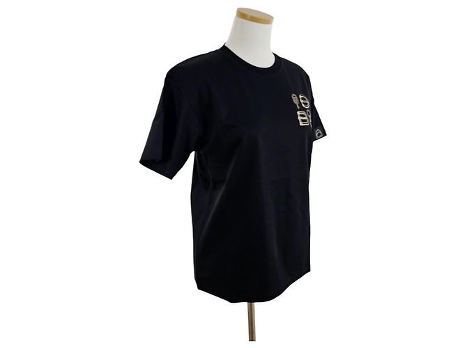 Hermès Maxi Bedrucktes Damen T-Shirt Kurzarm Noir - Ansicht 8