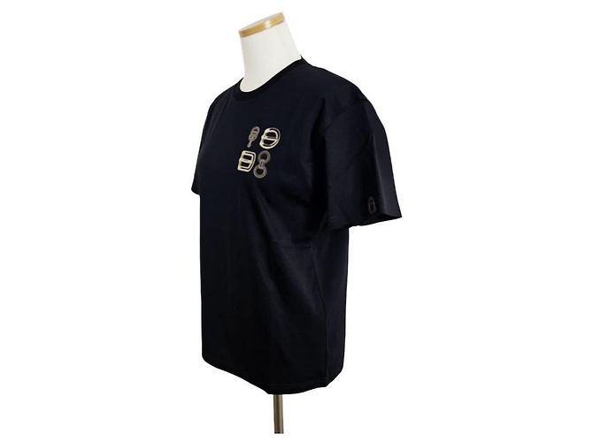 Hermès Maxi Bedrucktes Damen T-Shirt Kurzarm Noir - Ansicht 9
