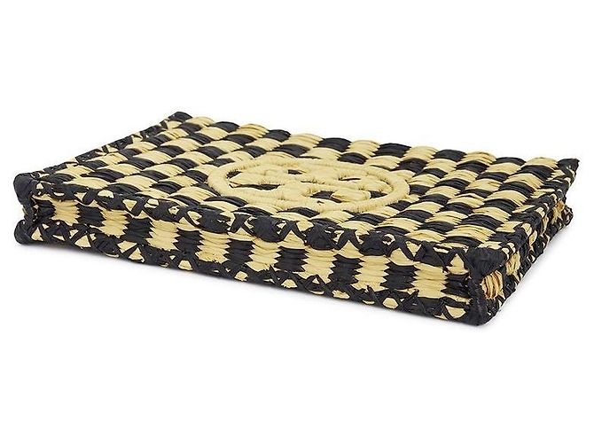 Clutch Tory Burch Ella Raffia Oro - vista 5