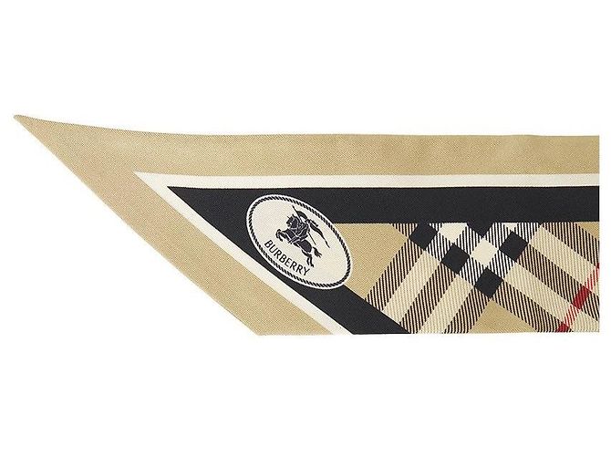 Burberry Sciarpa Skinny in Seta da Donna Check - vista 5