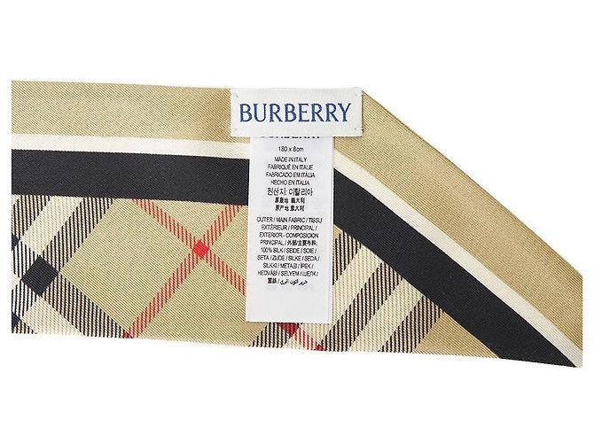 Burberry Sciarpa Skinny in Seta da Donna Check - vista 6