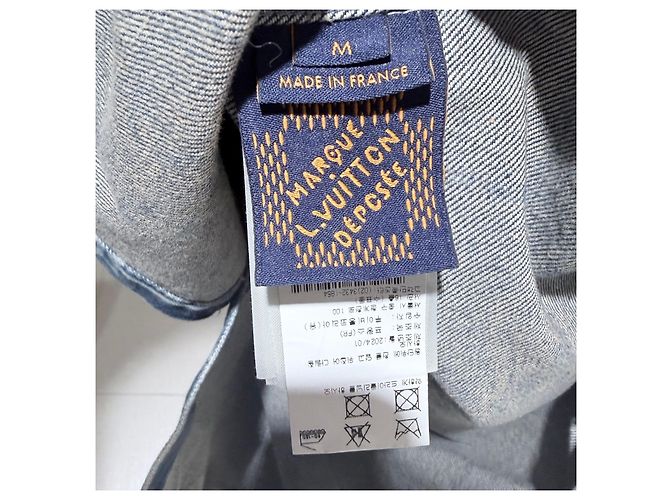 Louis Vuitton Giacca-camicia a maniche corte in denim con stampa Monogram - vista 9