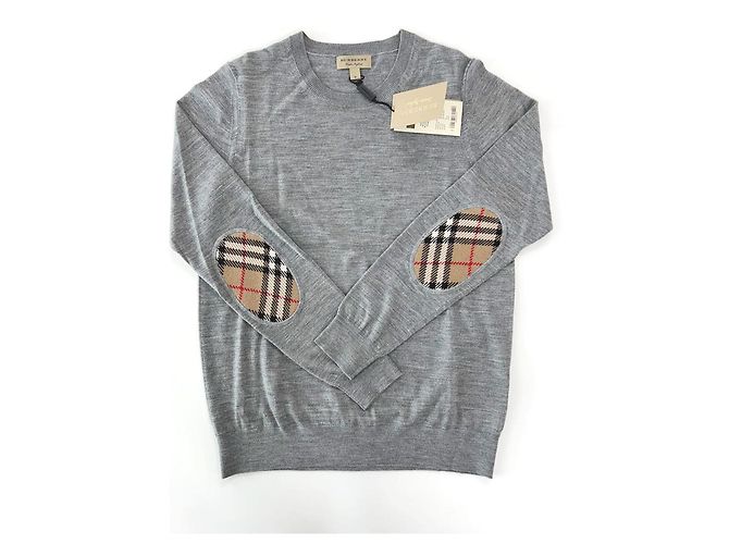Burberry Damen Strickpullover aus Wolle mit Karomuster und Patches - Ansicht 12