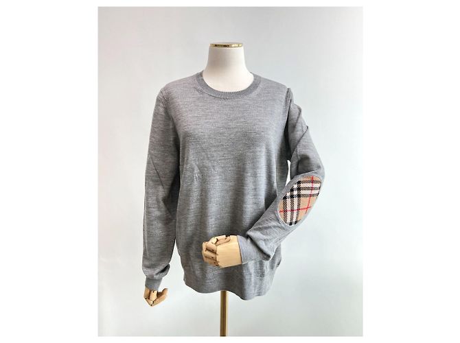 Burberry Damen Strickpullover aus Wolle mit Karomuster und Patches - Ansicht 3