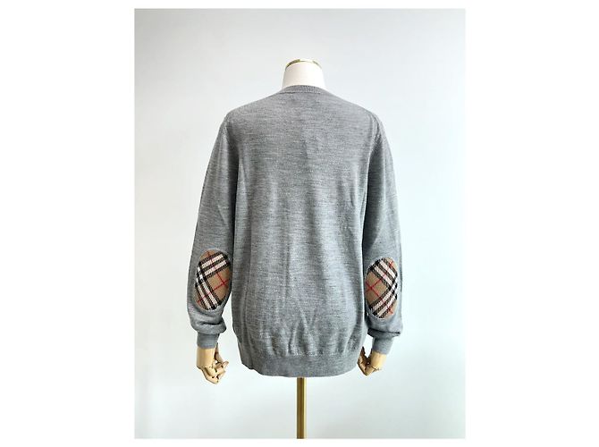 Burberry Damen Strickpullover aus Wolle mit Karomuster und Patches - Ansicht 9