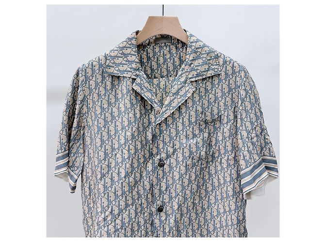 Dior Oblique Jacquard-Seidenhemd mit kurzen Ärmeln - Ansicht 2