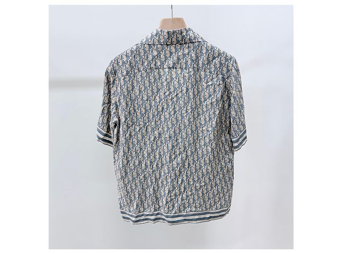 Dior Oblique Jacquard-Seidenhemd mit kurzen Ärmeln - Ansicht 4