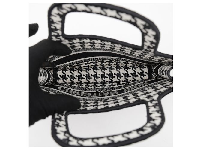 Dior Small Book Tote Bag Hahnentritt Schwarz Weiß - Ansicht 11