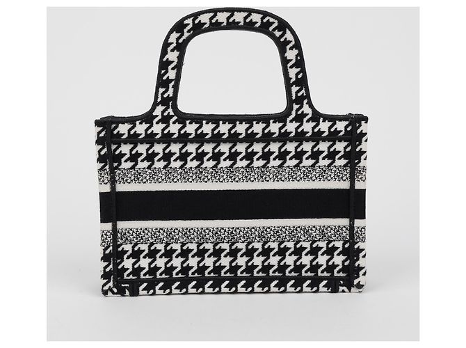 Dior Small Book Tote Bag Hahnentritt Schwarz Weiß - Ansicht 2