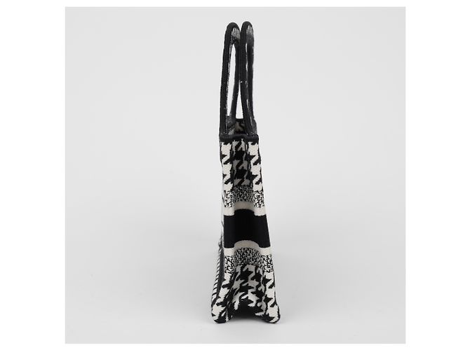Dior Small Book Tote Bag Hahnentritt Schwarz Weiß - Ansicht 3