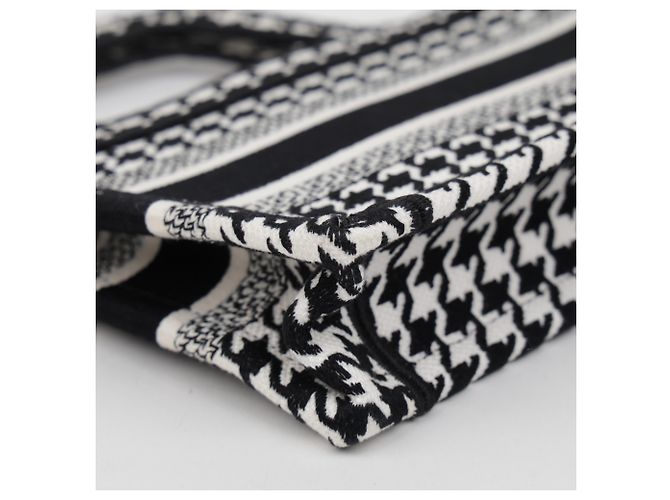 Dior Small Book Tote Bag Hahnentritt Schwarz Weiß - Ansicht 7