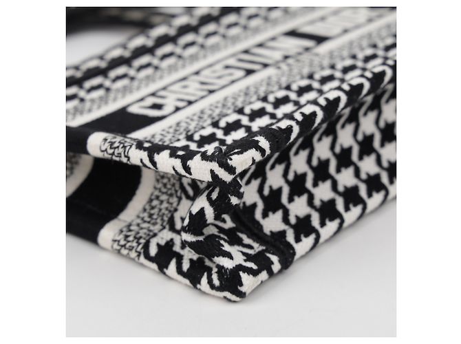 Dior Small Book Tote Bag Hahnentritt Schwarz Weiß - Ansicht 9