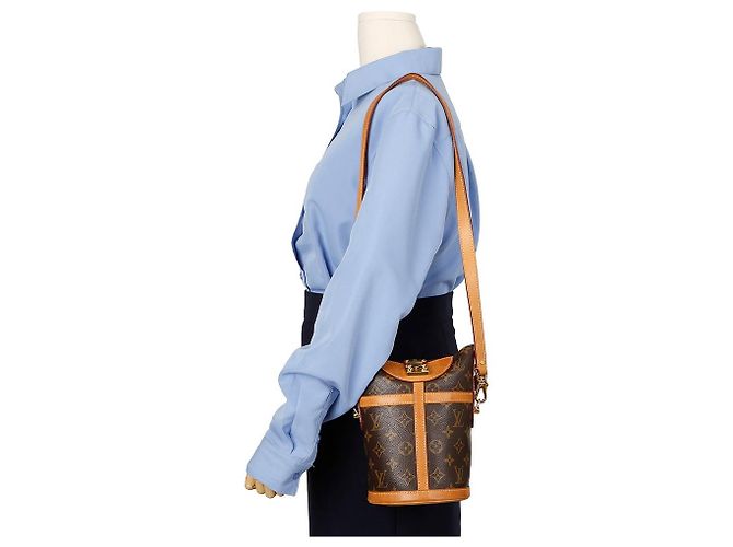 Bucket Louis Vuitton Borsa a Secchiello in Tela Monogram Marrone - vista 17