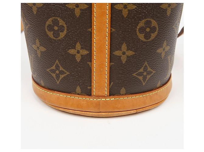Bucket Louis Vuitton Borsa a Secchiello in Tela Monogram Marrone - vista 6