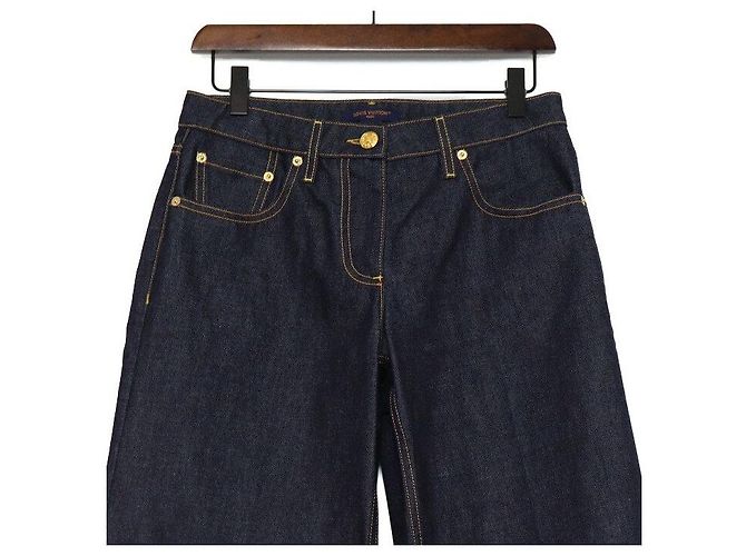 Louis Vuitton Vaqueros flare de denim con monograma y dobladillo curvo para mujer - vista 2