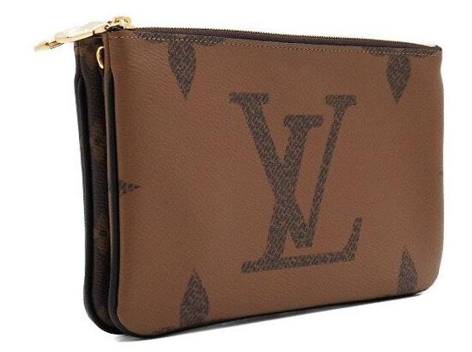 Louis Vuitton Borsa a tracolla Pochette Double Zip in Monogram Giant Reverse Canvas - vista 4
