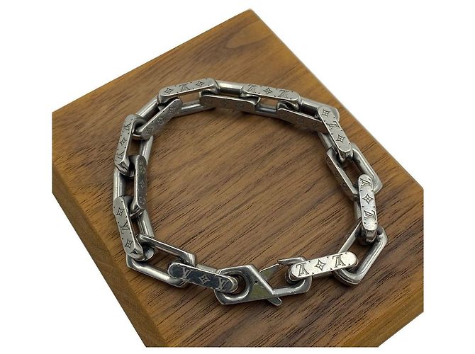 Louis Vuitton Bracciale a Catena Monogram Virgil Abloh Silver - vista 4