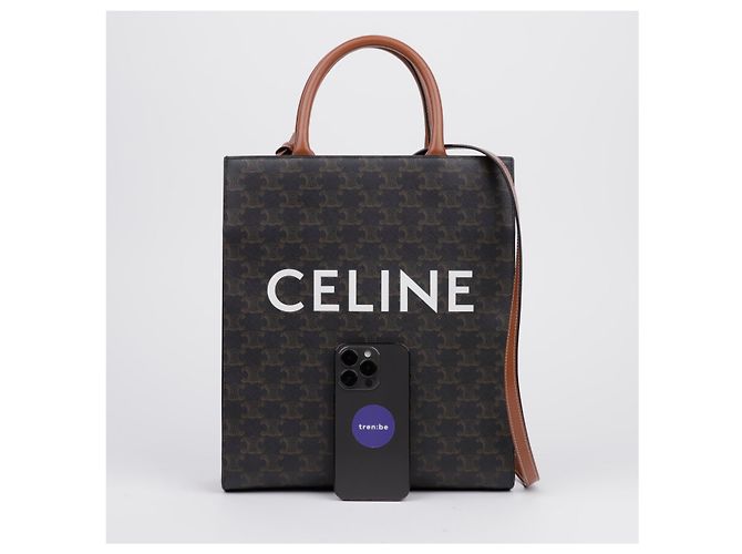 Céline Small Vertical Cabas Tote e Borsa a Tracolla Tan - vista 14
