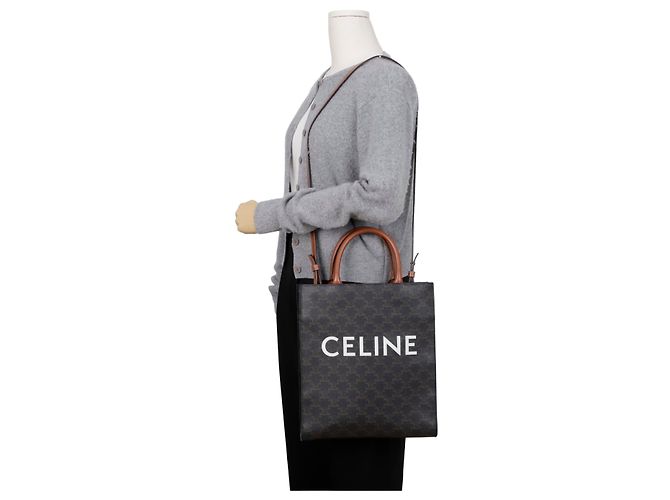 Céline Small Vertical Cabas Tote e Borsa a Tracolla Tan - vista 16