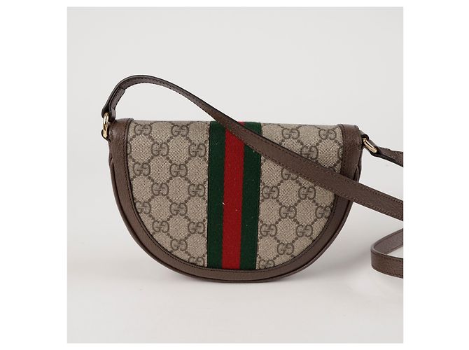 Gucci Borsa a tracolla Mini GG Ophidia Brown - vista 3
