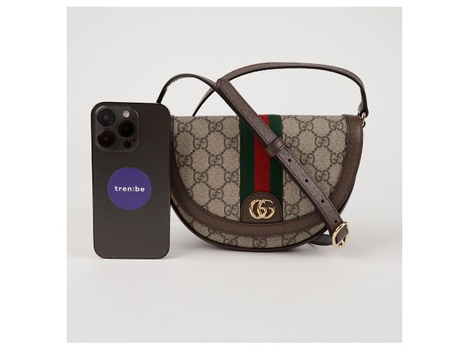 Gucci Borsa a tracolla Mini GG Ophidia Brown - vista 6