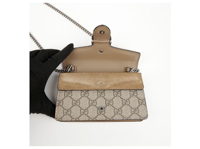 Gucci Borsa a catena Super Mini Dionysus GG Supreme Sand - vista 6