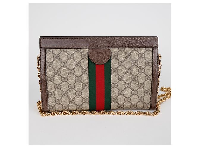 Gucci Borsa a tracolla Ophidia GG Small Brown - vista 3