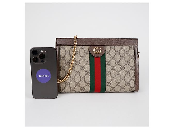 Gucci Borsa a tracolla Ophidia GG Small Brown - vista 6