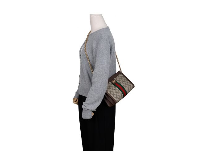 Gucci Borsa a tracolla Ophidia GG Small Brown - vista 9