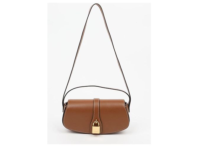 Céline Clutch con correa de piel de becerro lisa Tan - vista 2