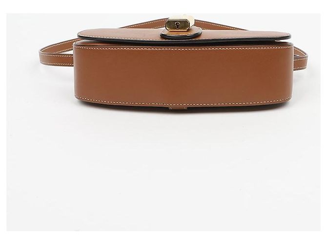 Céline Clutch con correa de piel de becerro lisa Tan - vista 6