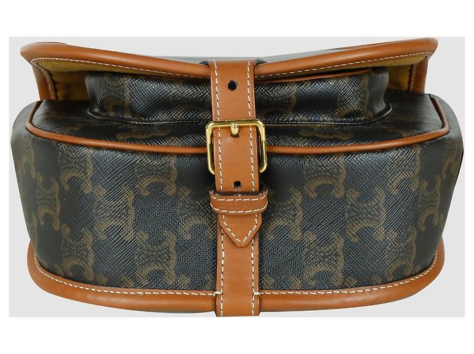 Céline Borsa a tracolla Triomphe Canvas Polco - vista 4
