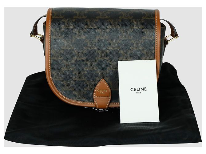 Céline Borsa a tracolla Triomphe Canvas Polco - vista 6
