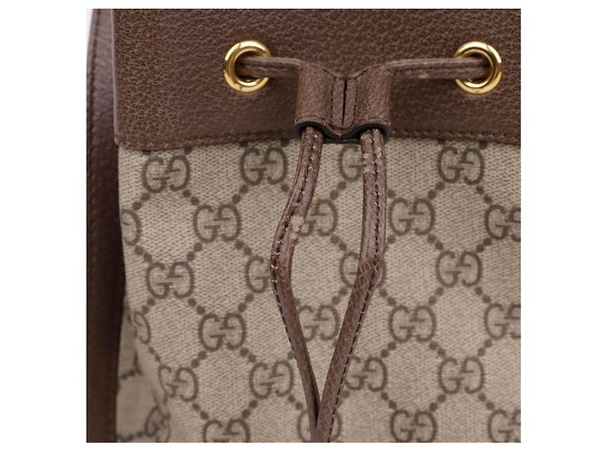 Gucci Mini Borsa Secchiello Ophidia GG Marrone - vista 2