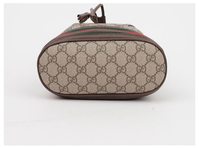 Gucci Mini Borsa Secchiello Ophidia GG Marrone - vista 7