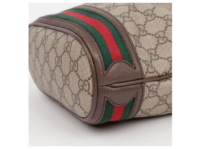 Gucci Mini Borsa Secchiello Ophidia GG Marrone - vista 9