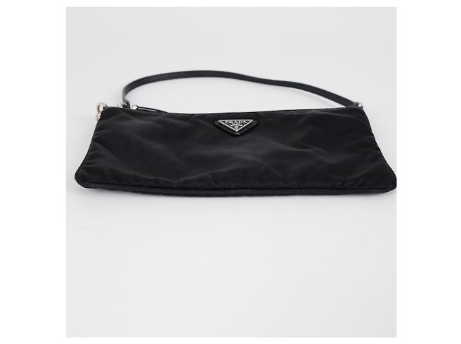 Prada Mini Borsa Tote in Nylon Saffiano Black - vista 7