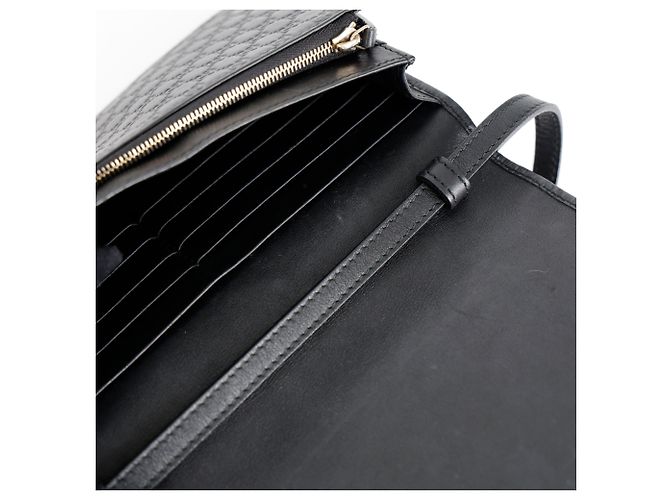 Gucci Borsa a Tracolla Mini Leather Microshima Nera - vista 11