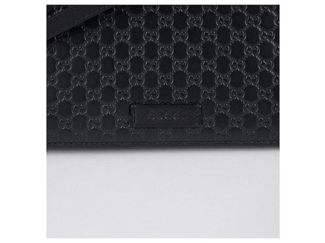Gucci Borsa a Tracolla Mini Leather Microshima Nera - vista 2