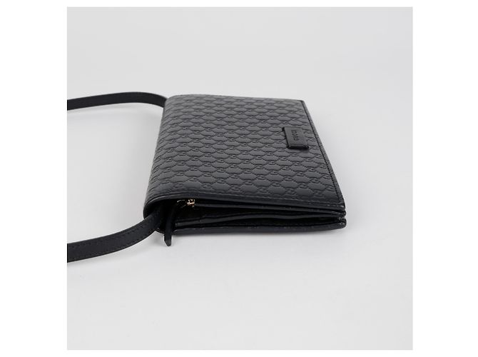 Gucci Borsa a Tracolla Mini Leather Microshima Nera - vista 5
