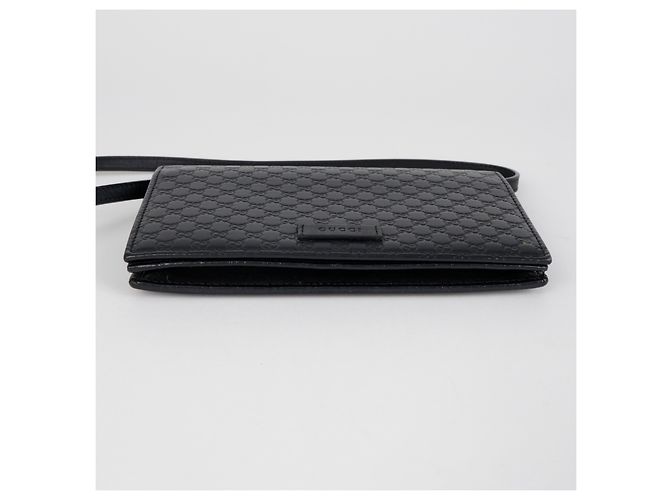 Gucci Borsa a Tracolla Mini Leather Microshima Nera - vista 6