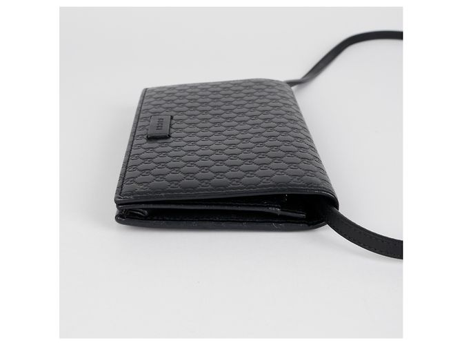 Gucci Borsa a Tracolla Mini Leather Microshima Nera - vista 7