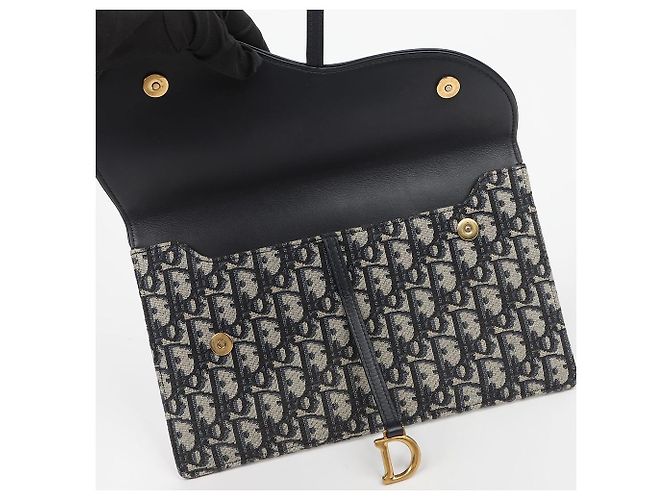 Dior Bolsa Saddle Blue Oblique Jacquard - vista 7
