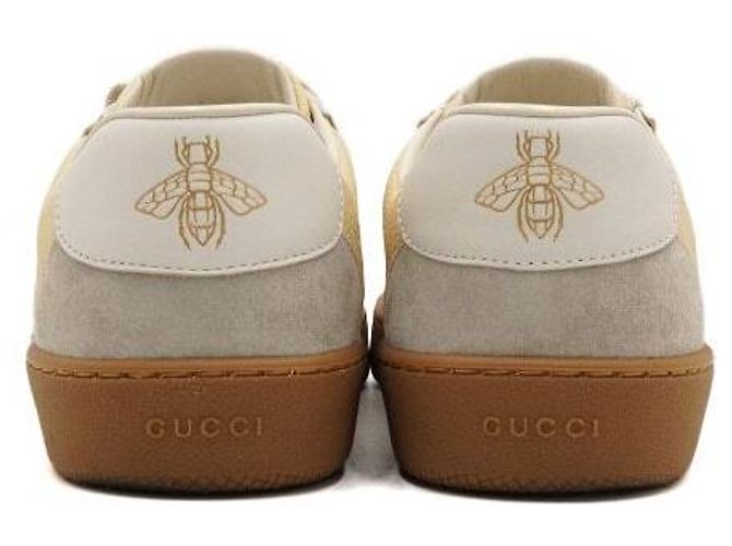Gucci Sneakers da uomo Web in pelle e camoscio Ivory - vista 7