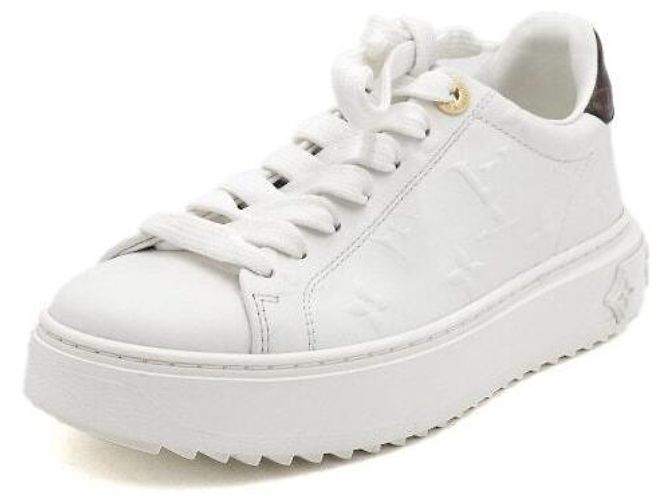 Louis Vuitton Sneakers Timeout da donna in pelle bianca monogram - vista 2