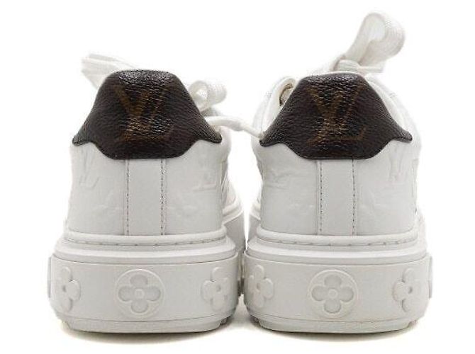 Louis Vuitton Sneakers Timeout da donna in pelle bianca monogram - vista 6