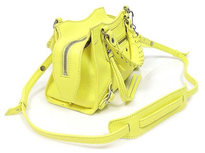 Balenciaga Neo Classic Top Handle Mini City in vitello giallo - vista 3