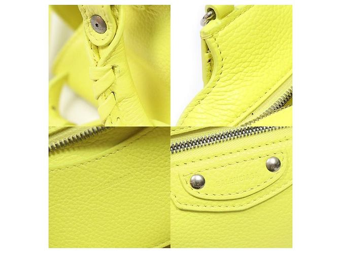 Balenciaga Neo Classic Top Handle Mini City in vitello giallo - vista 7