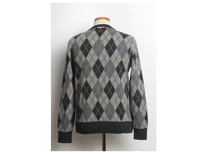 Moncler Argyle Strickpullover mit V Ausschnitt - Ansicht 3