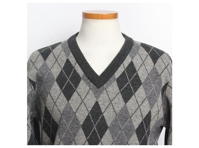Moncler Argyle Strickpullover mit V Ausschnitt - Ansicht 5